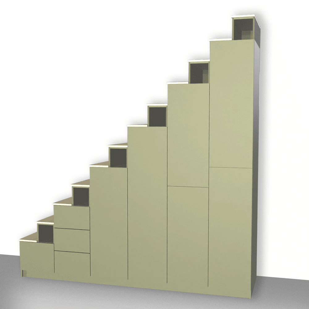 escalier mezzanine rangement